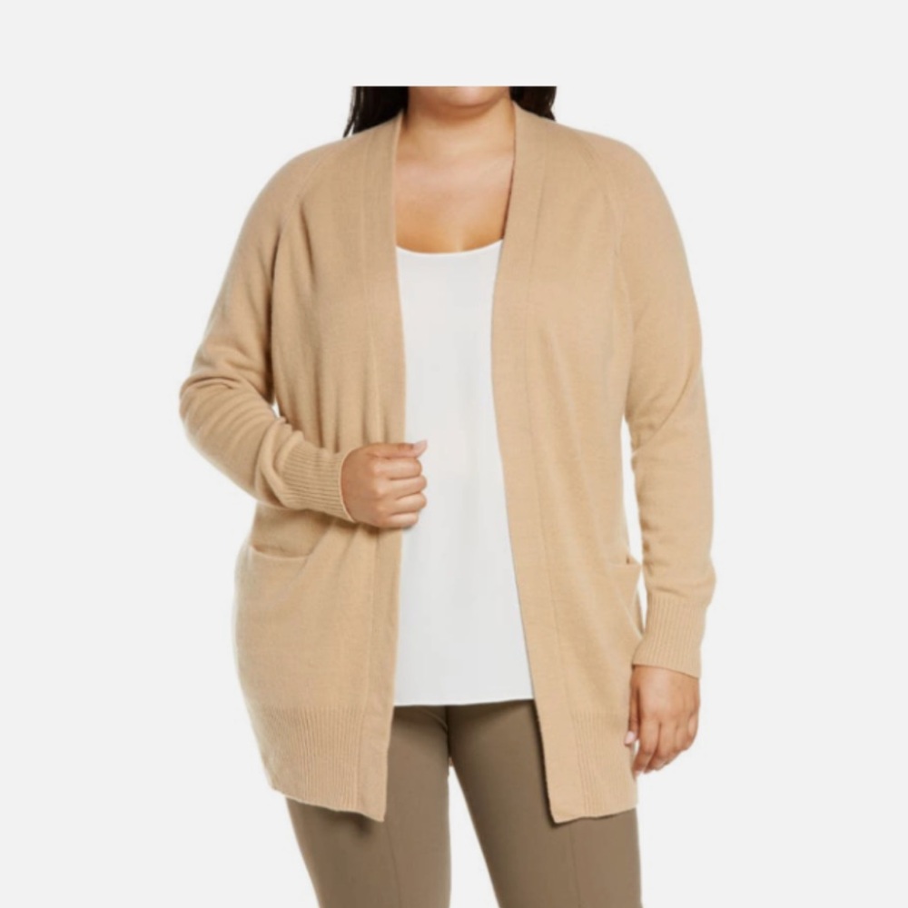 Vince Women's Beige Open-Front Cardigan